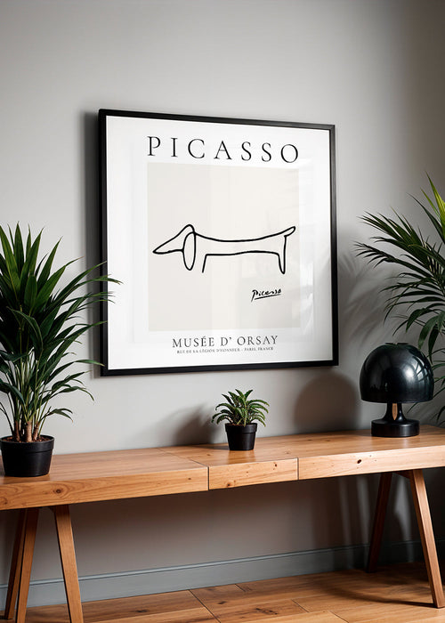Lijnhond kunstwerk met eenvoudige streek