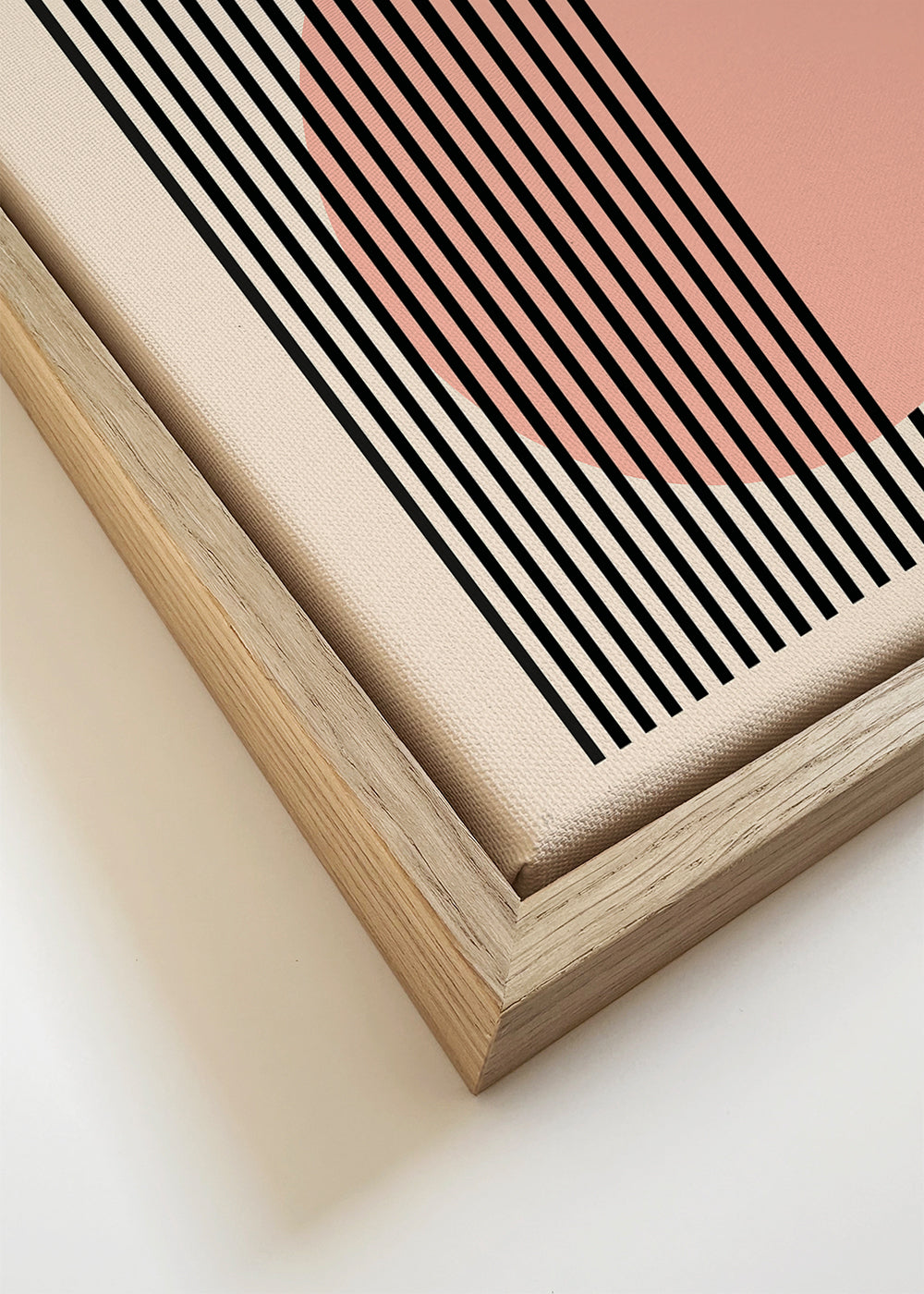 Geometrische poster Bauhaus roze cirkel en strepen