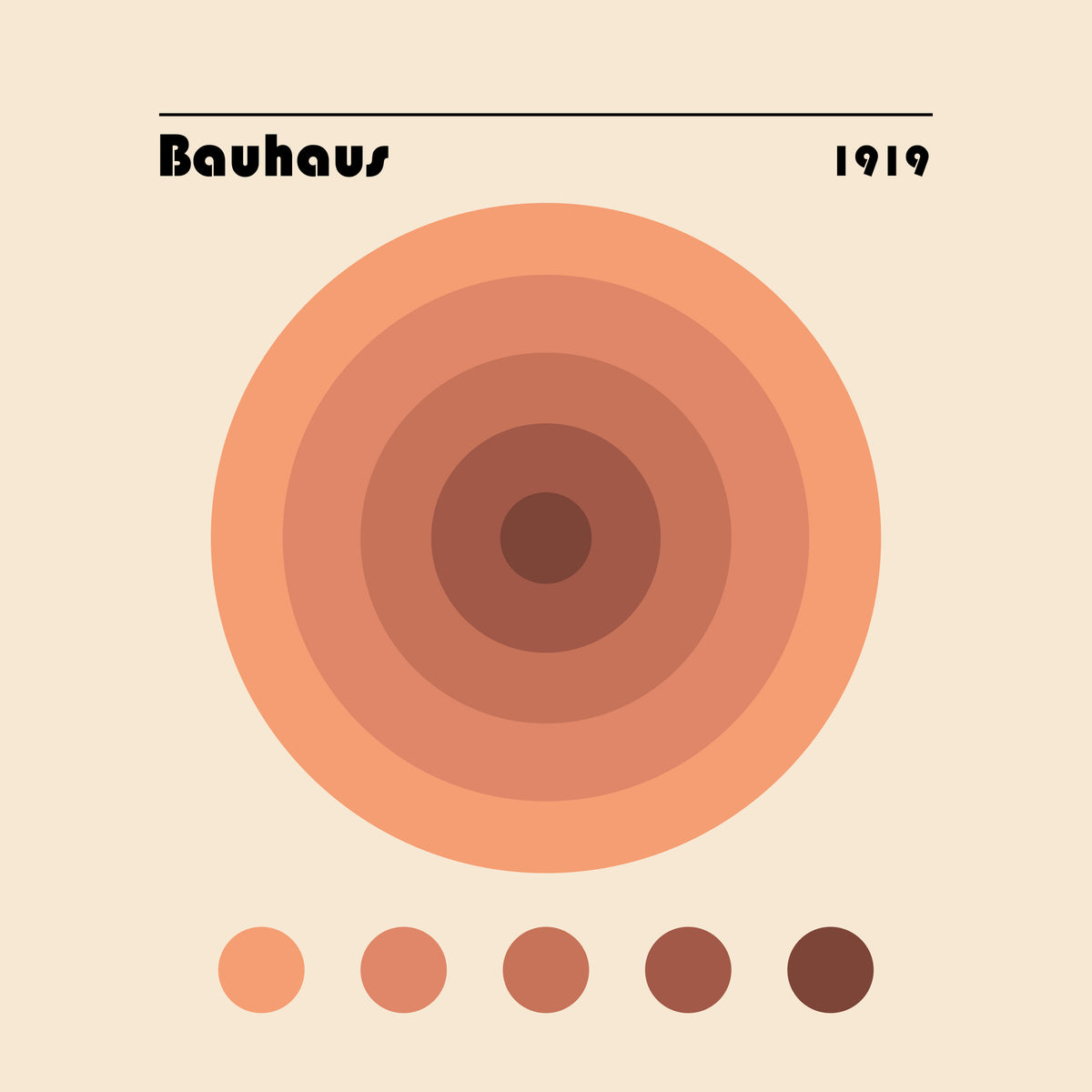 Bauhaus circles II - Unframed art print