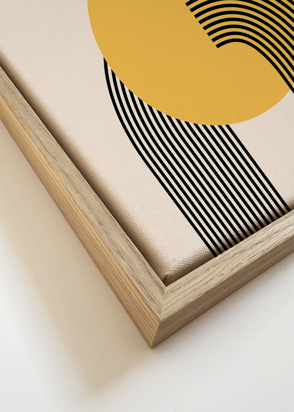 Geometrische poster Bauhaus gele zon en bogen