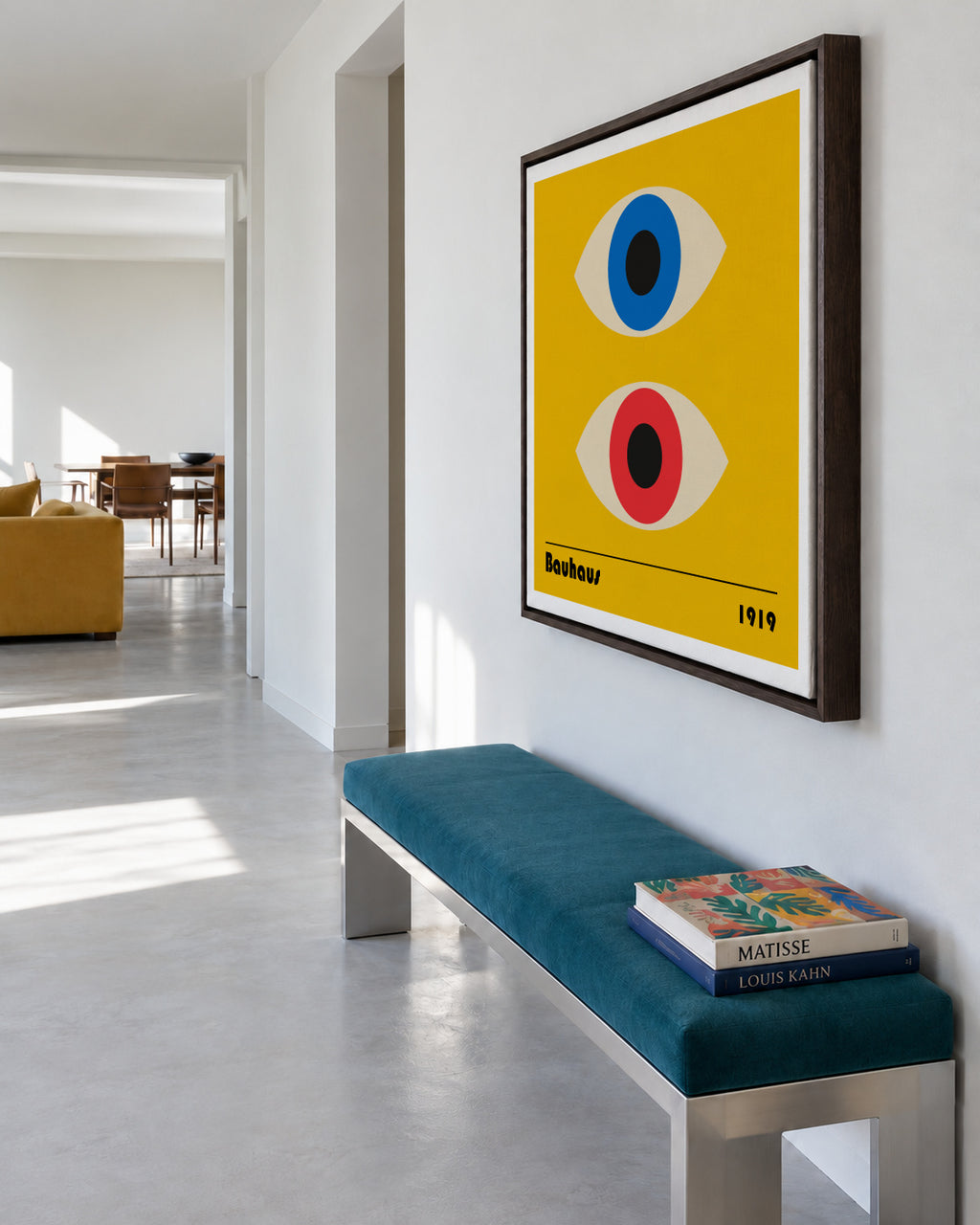 Bauhaus Eyes II - Framed canvas in an interior