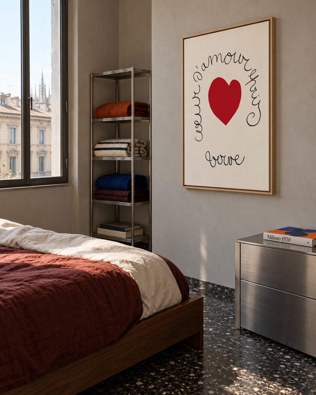 Henri Matisse "Coeur d'Amour Epris - Verve" love print - Framed canvas in an interior
