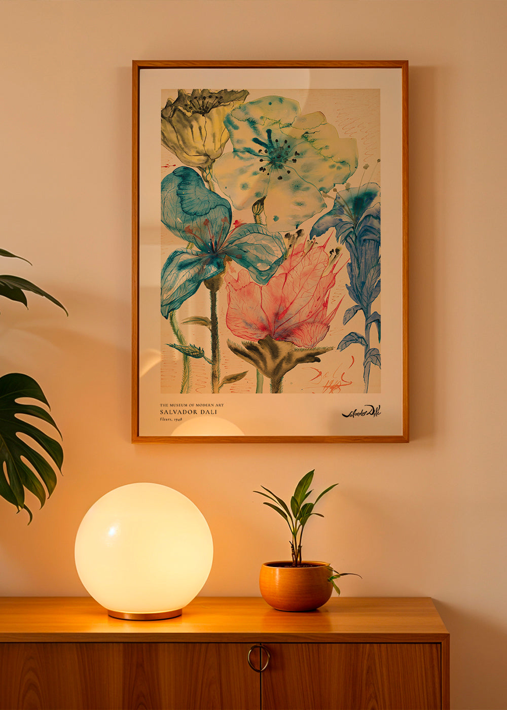 Botanische print Dali bloemen in aquarel