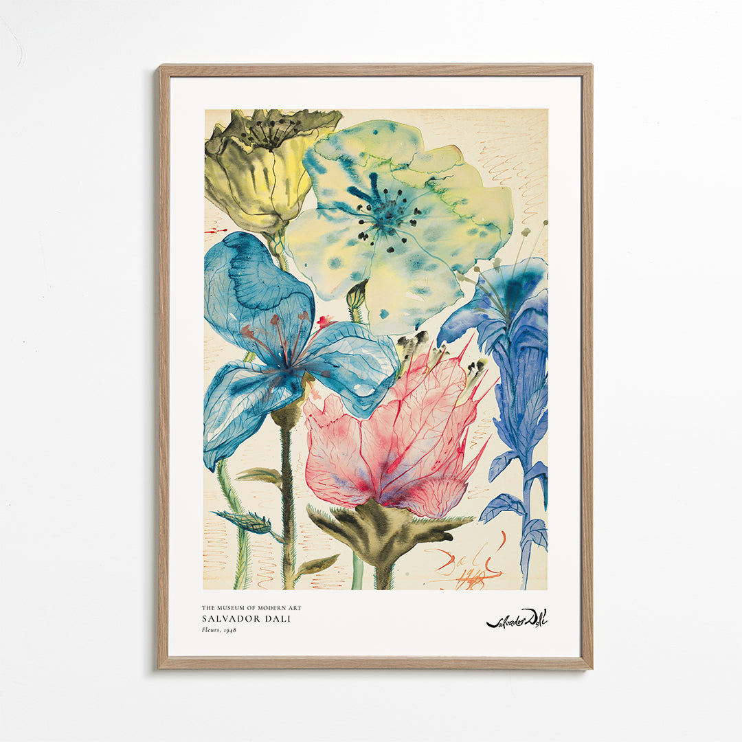 Botanische print Dali bloemen in aquarel