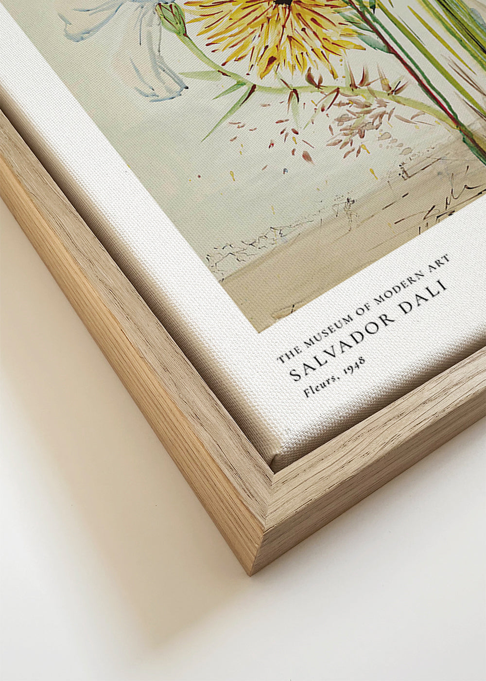 Botanische print met rode klaproos boeket