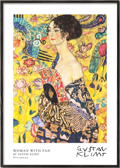 Vintage vrouw met waaier kunst