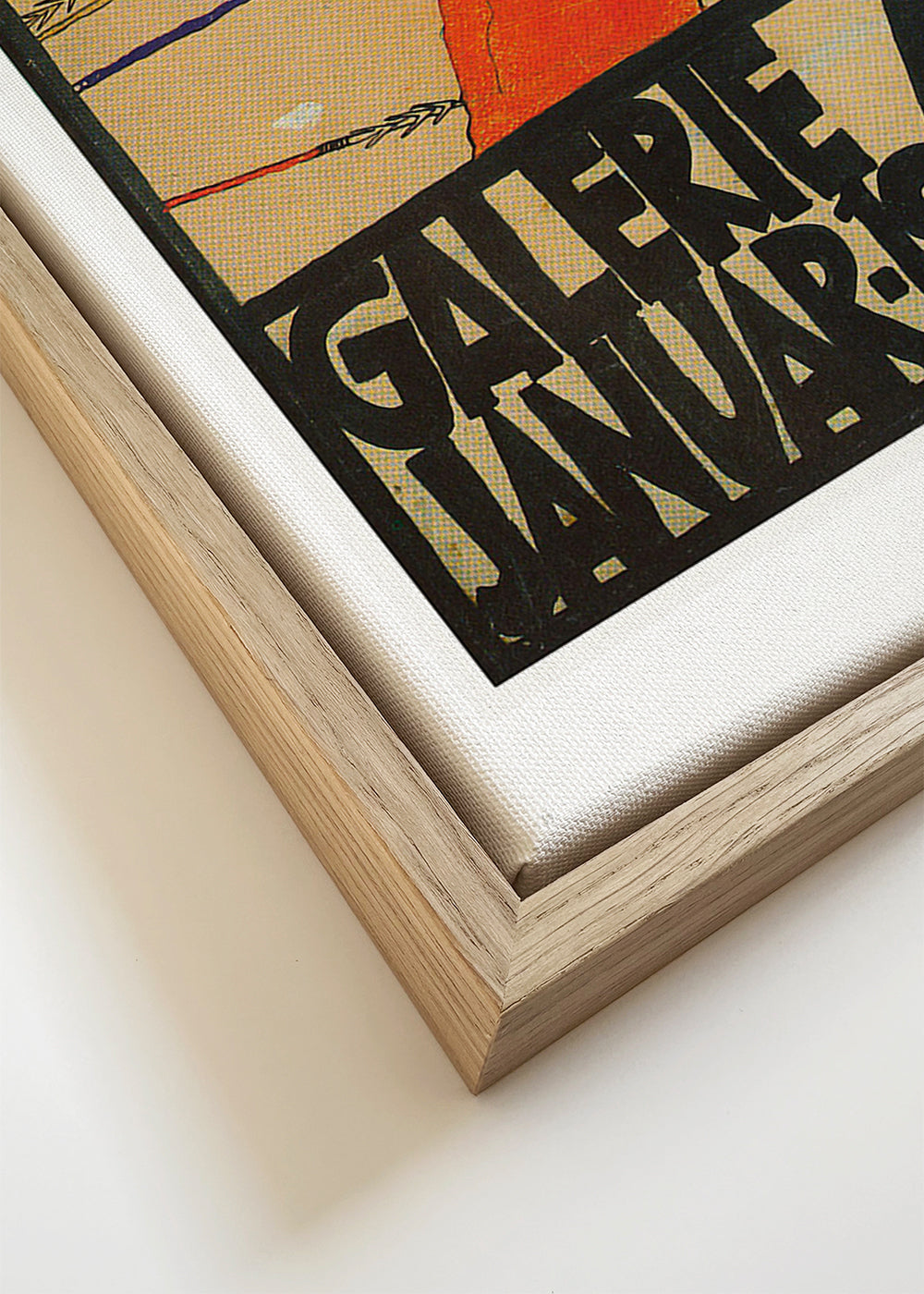Vintage poster met rode figuur en opvallende typografie