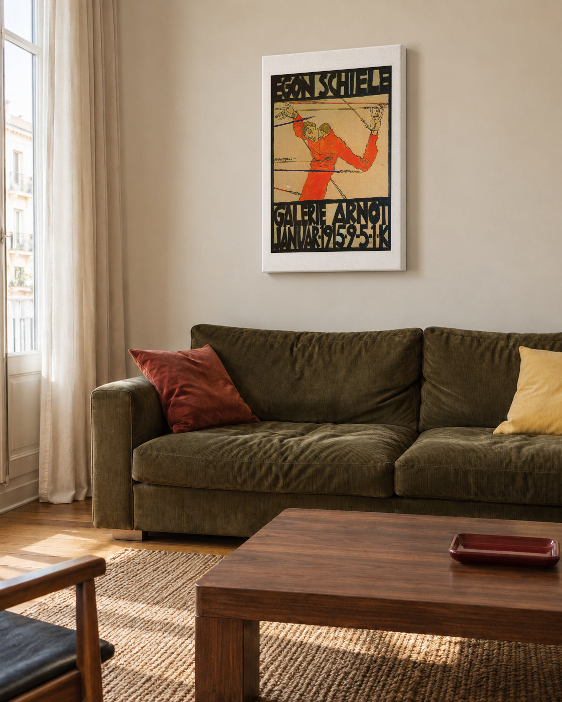 Galerie Arnot poster by Egon Schiele - Unframed canvas in an interior