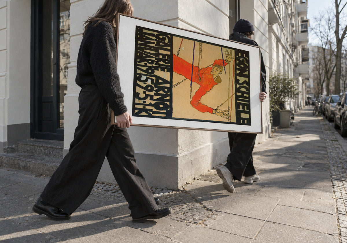 Galerie Arnot poster by Egon Schiele - Framed canvas in an interior