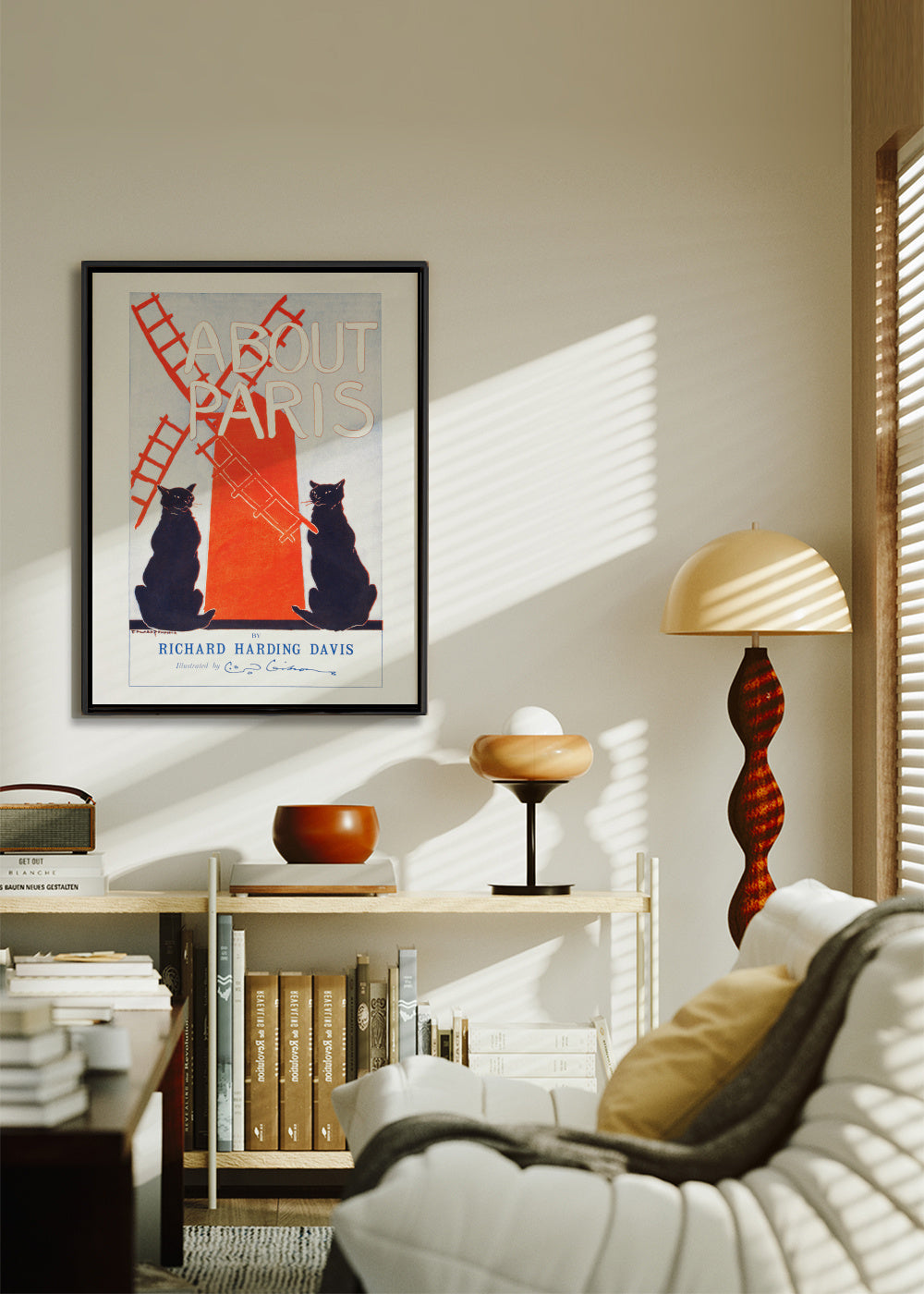 About Paris Vintage poster by Edward Penfield - Framed canvas in an interior