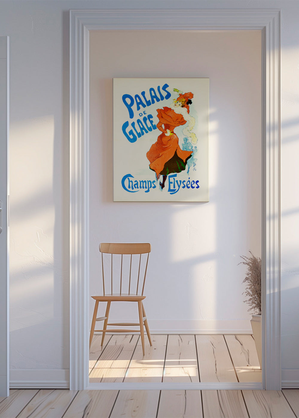 Vintage print Palais de Glace schaatsster in rood