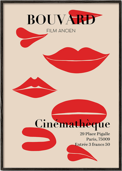 Vintage poster met rode lippen