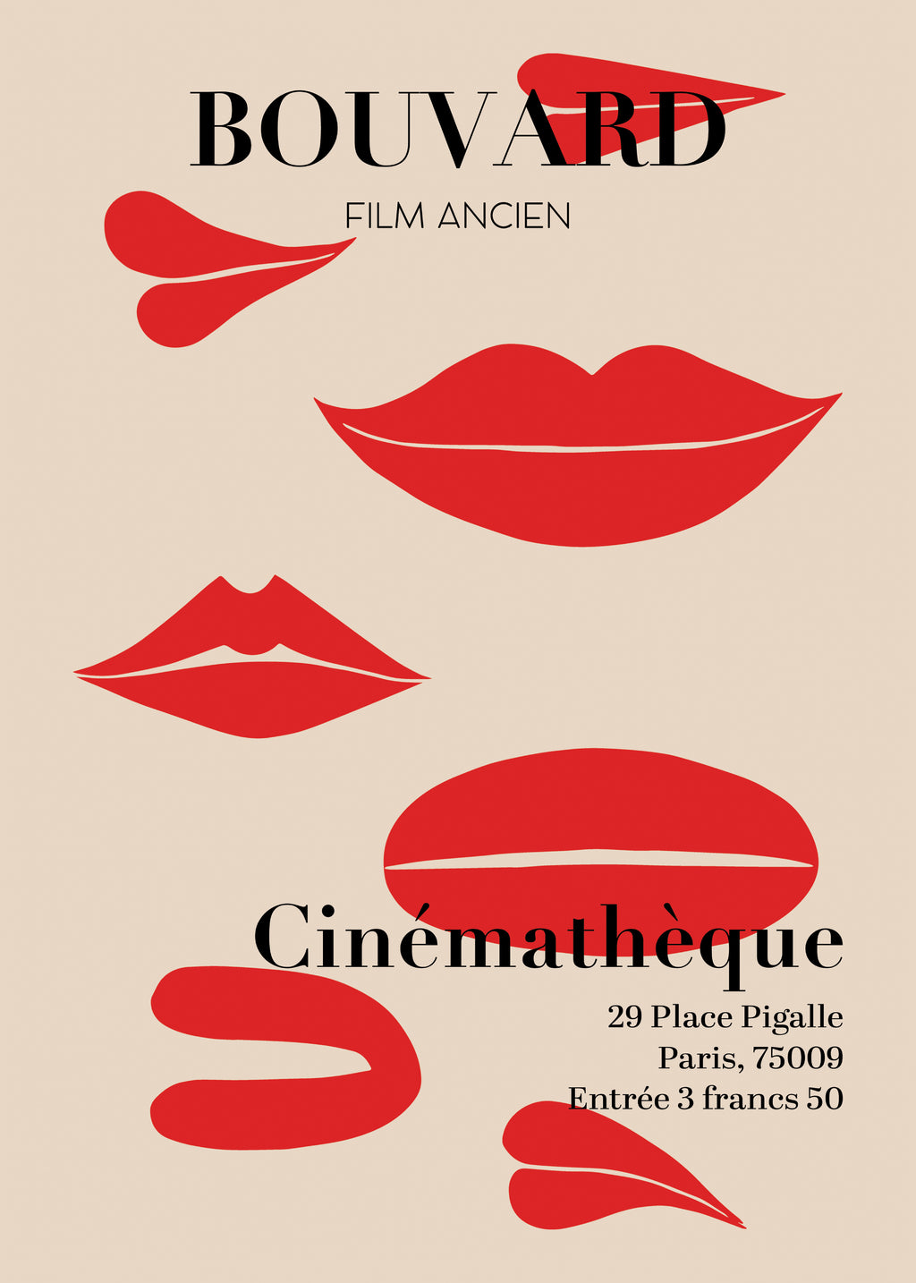 Bouvard Cinémathéque 1969 Film Poster - Unframed art print