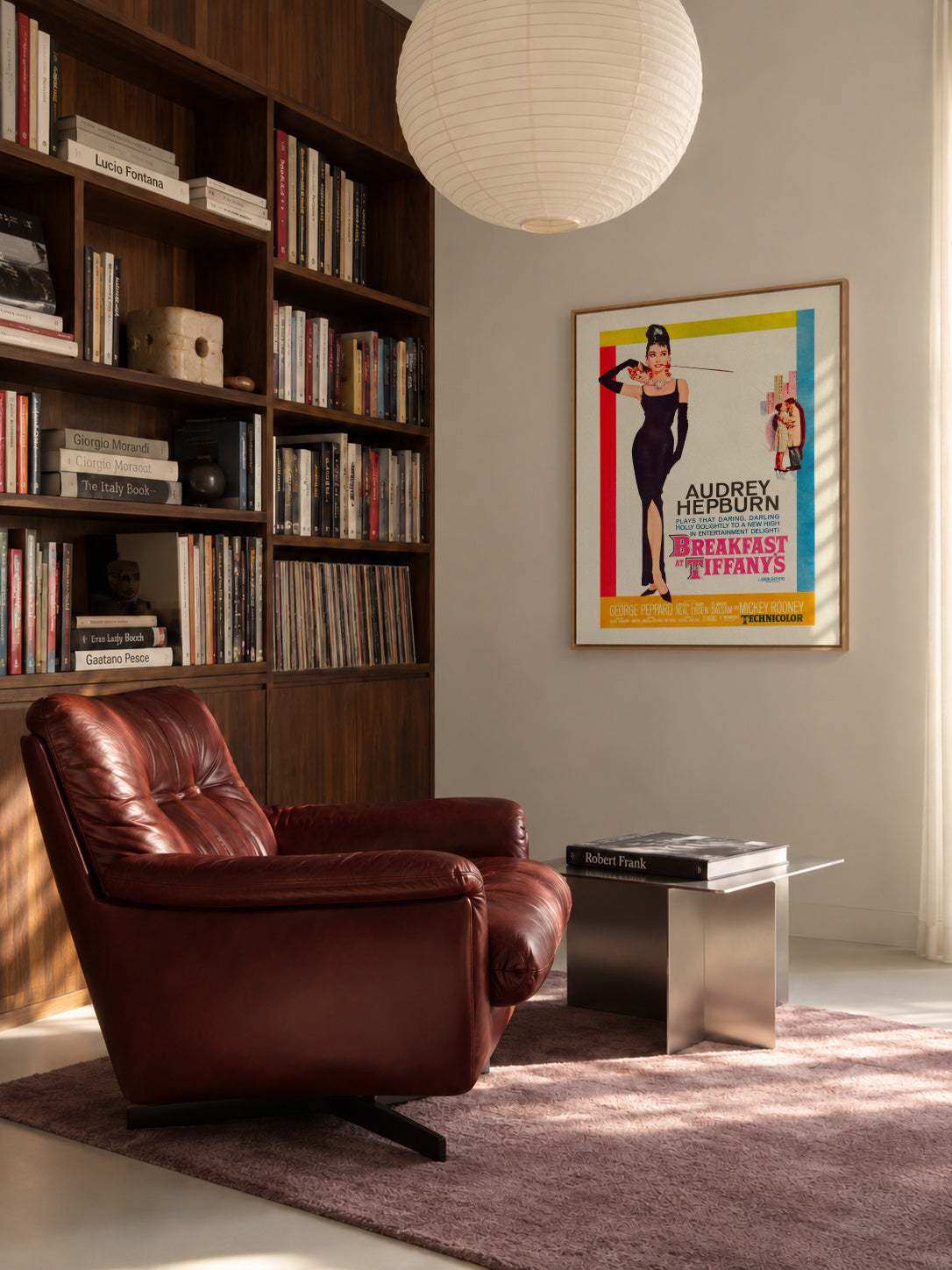Audrey Hepburn Breakfast at Tiffanys 1961 film poster - Framed canvas in an interior