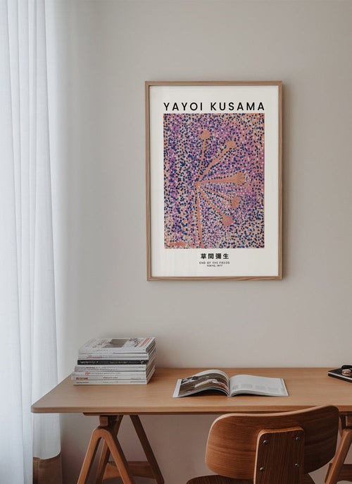 Illustratieposter met Japans gestipt motief