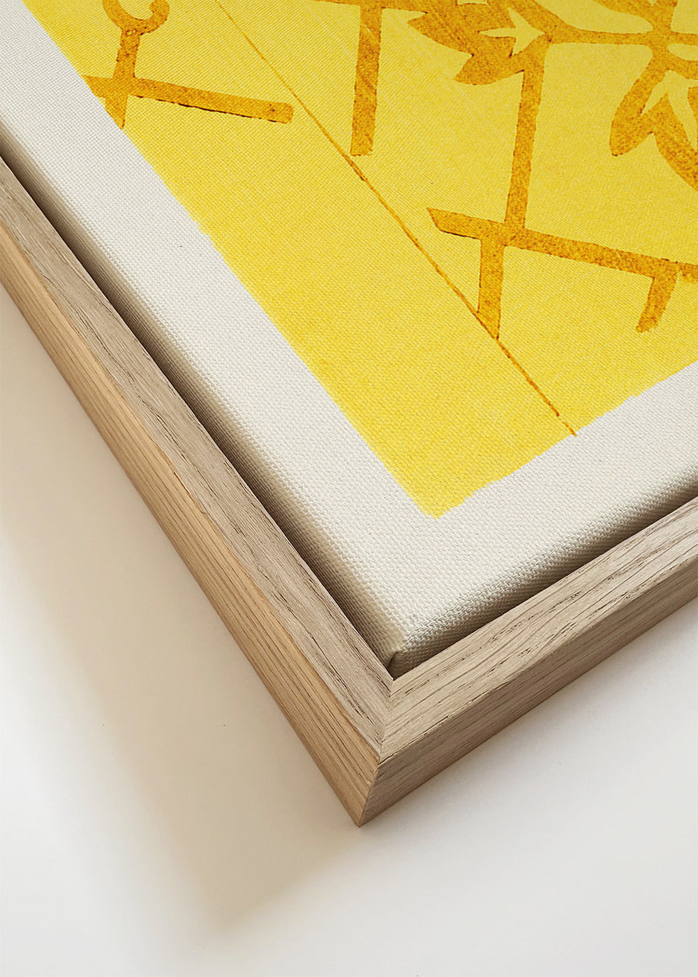 Botanische print geel met rasterpatroon