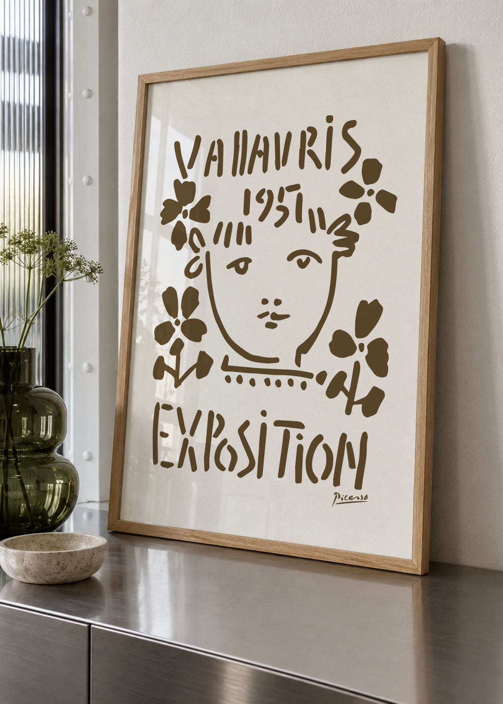 PIcasso Vallauris 1951 Exposition Poster - Framed poster in an interior