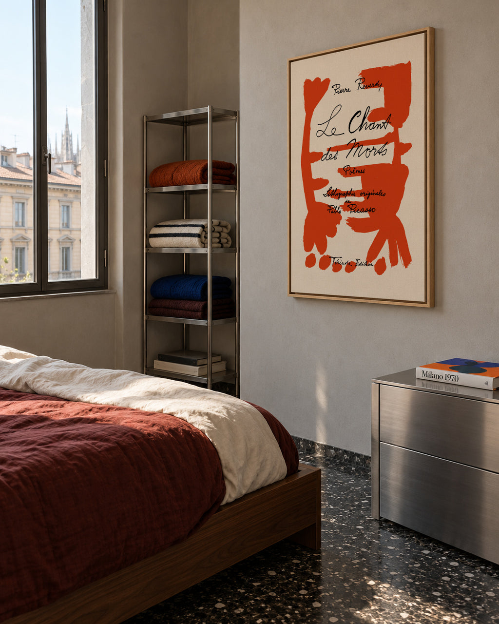 Picasso Le Chant des Morts Gallery Exhibition Poster - Framed canvas in an interior