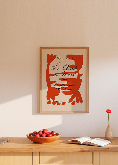 Vintage print typografisch rood poster