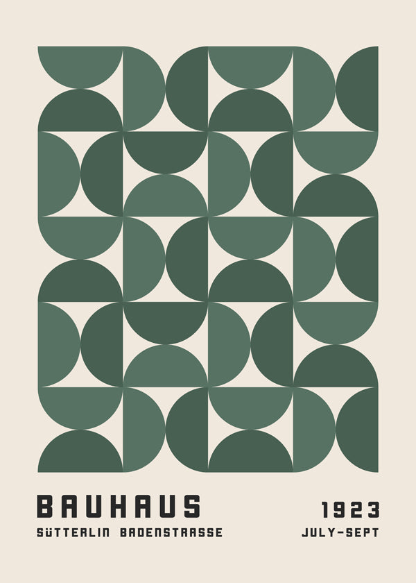 Geometrisch Bauhaus poster groen