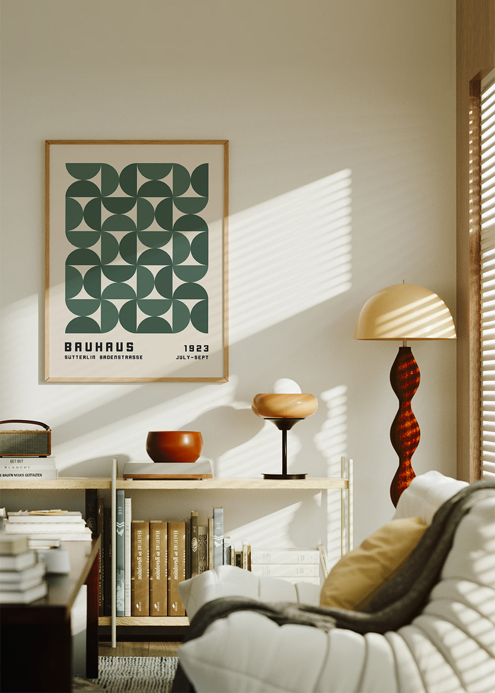 Geometrisch Bauhaus poster groen