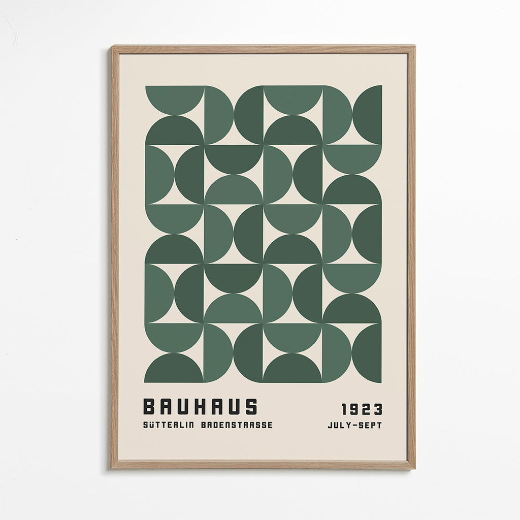 Geometrisch Bauhaus poster groen
