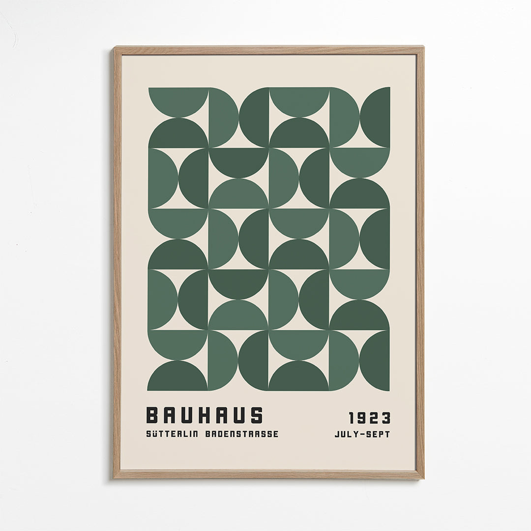 Geometrisch Bauhaus poster groen