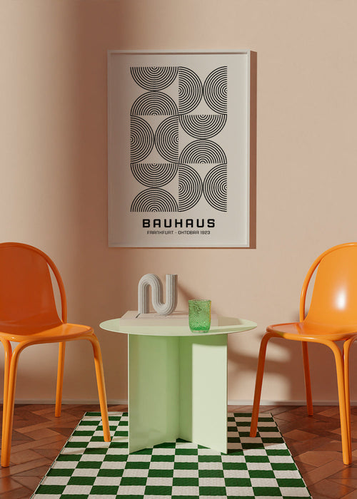 Geometrisch poster Bauhaus concentrische cirkels