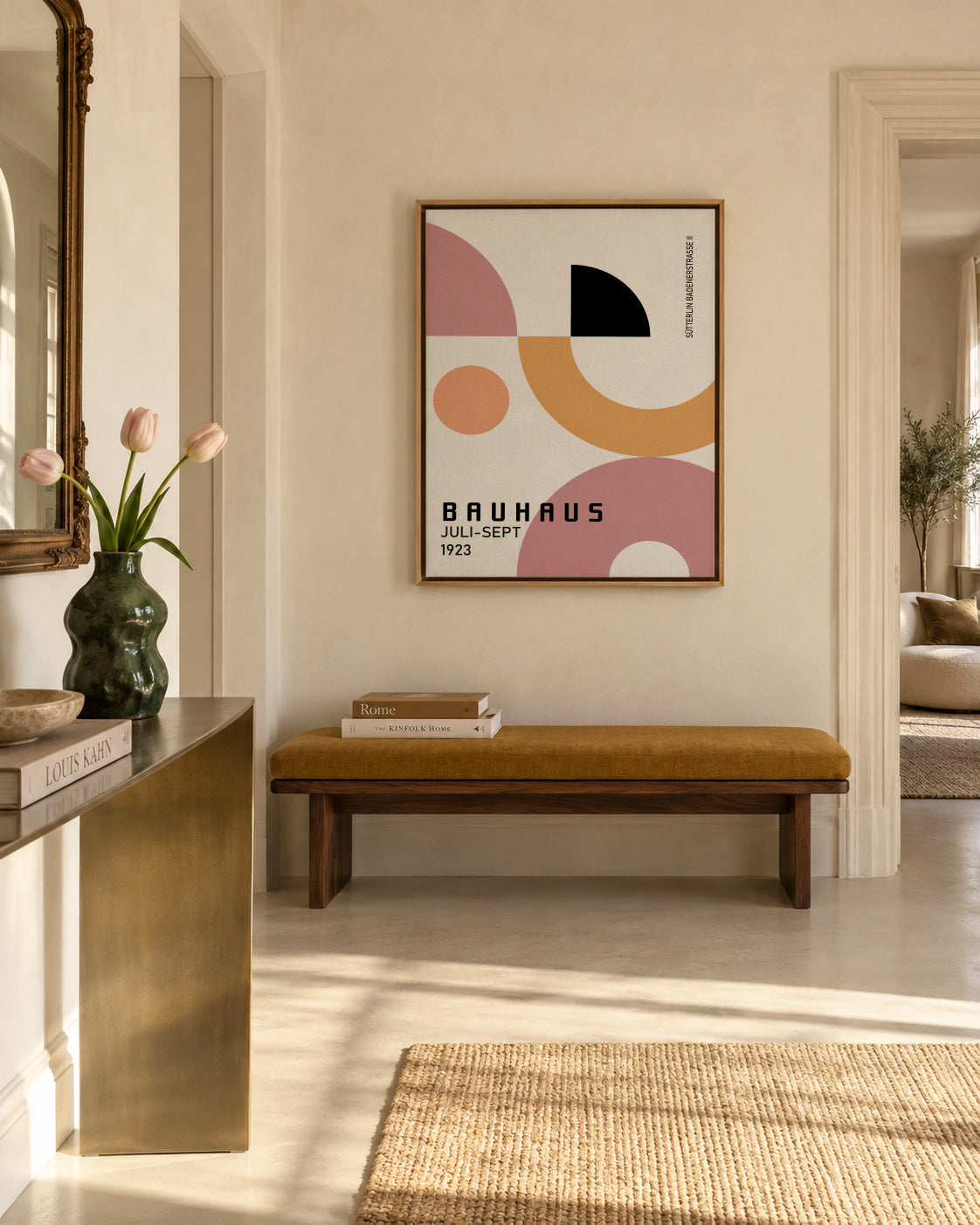 COLORFUL BAUHAUS NO.1 POSTER - Framed canvas in an interior