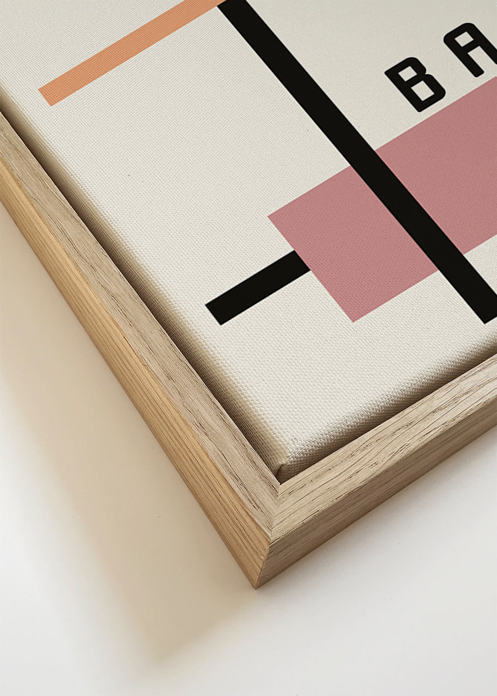 Geometrisch Bauhaus-poster met cirkelzonne en assen