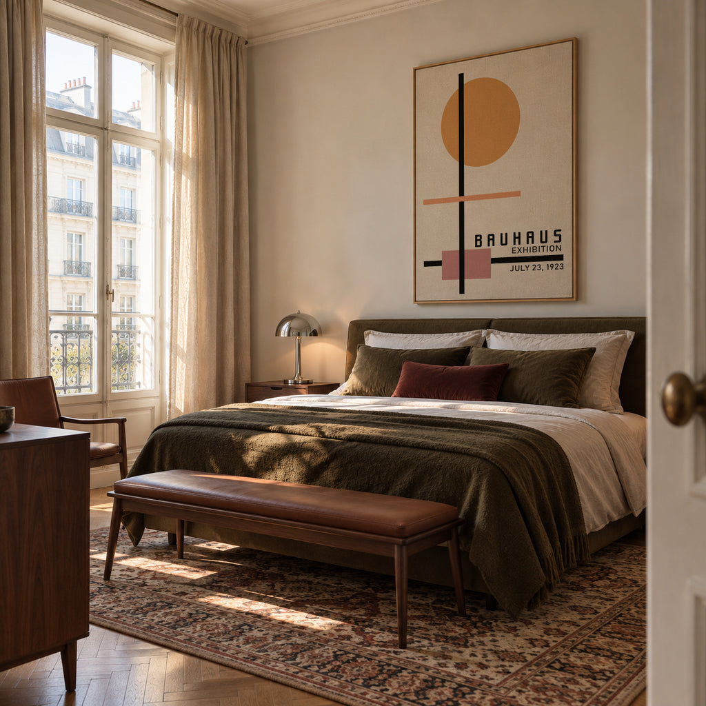 COLORFUL BAUHAUS NO.2 POSTER - Framed canvas in an interior