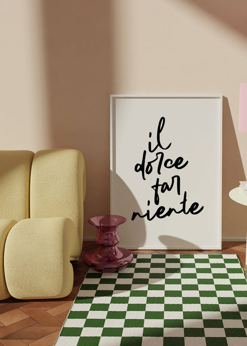 Minimalistisch ontwerp il dolce far niente typografie