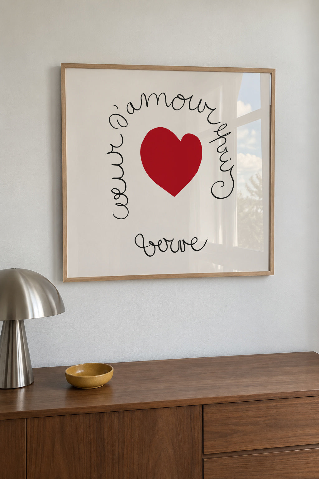 Henri Matisse "Coeur d'Amour Epris - Verve" love print - Square - Framed poster in an interior