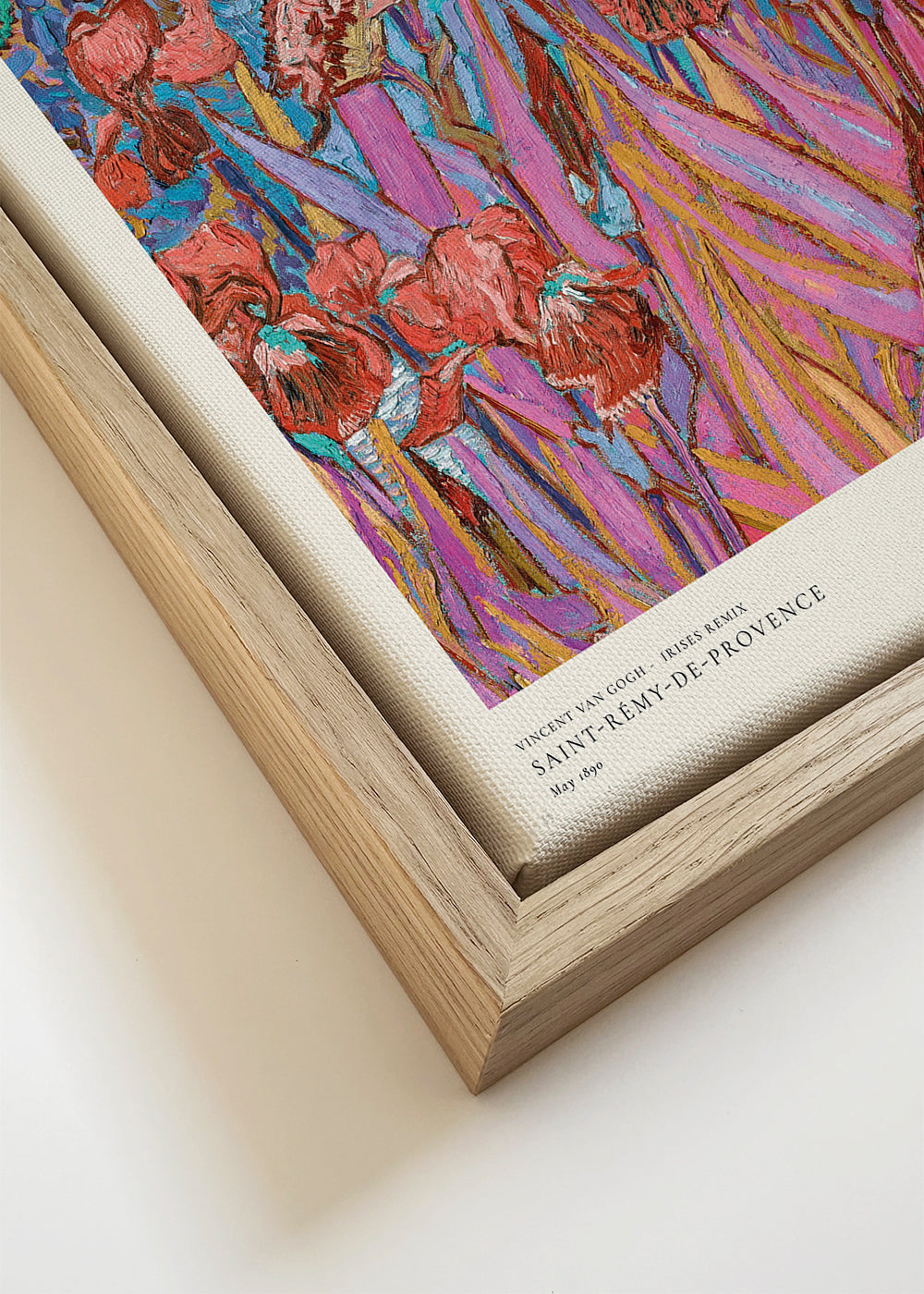 Botanische print: Iris in post-impressionistische stijl