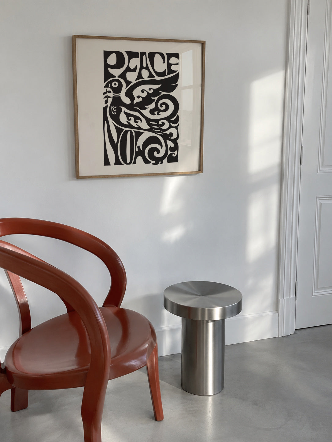 Peace Now poster, 1970 - Square - Framed poster in an interior