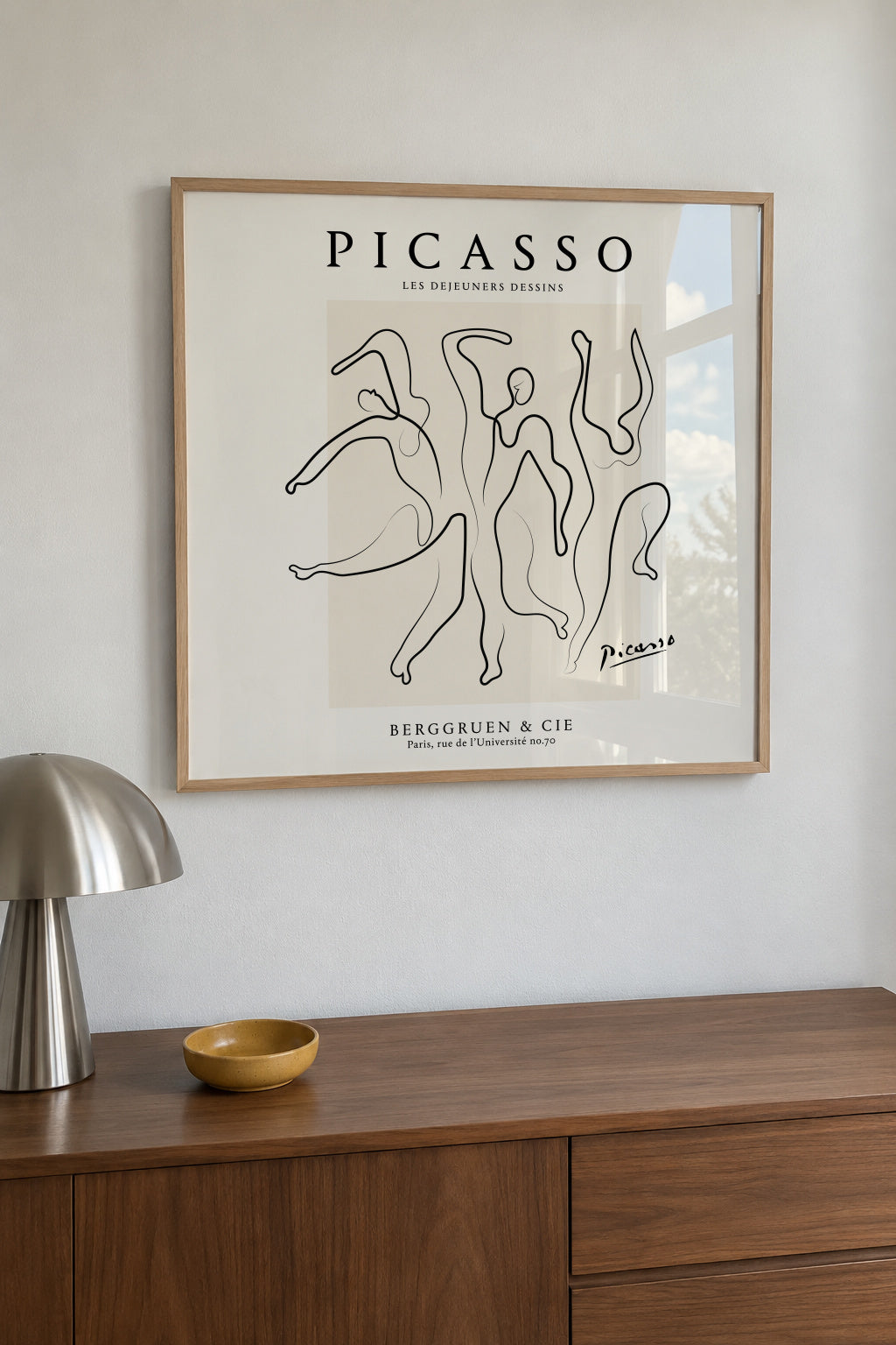 Pablo Picasso The Three Dancers Sktech poster - Square - Framed poster in an interior