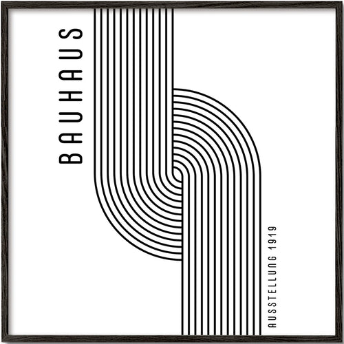 Geometrisch poster Bauhaus gebogen lijnen