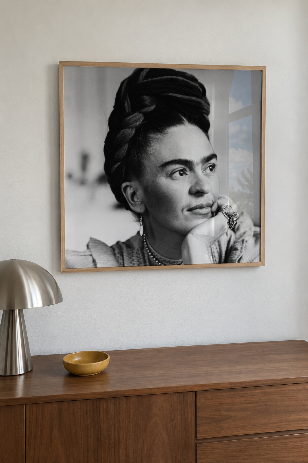 Frida Kahlo vintage photograph II - Square - Framed poster in an interior