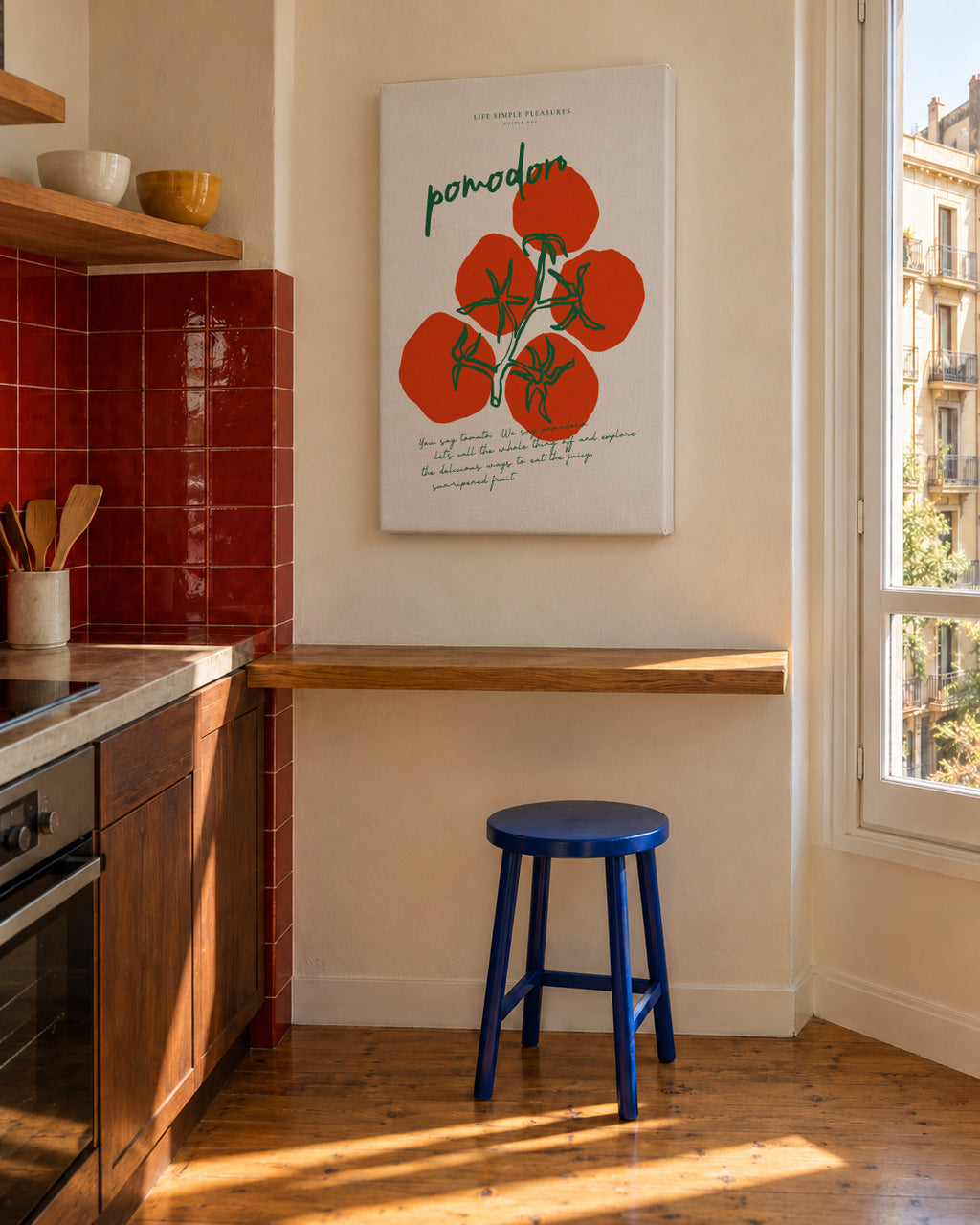 Life Simple simple pleasures - Pomodoro - Unframed canvas in an interior