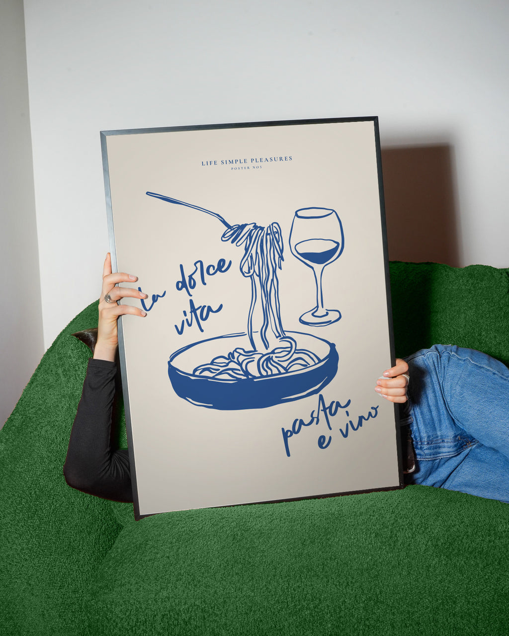Life Simple simple pleasures - La Dolce Vita, Pasta e vino - Framed poster detail