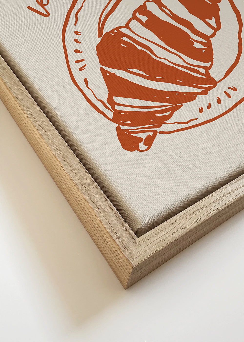 Keuken kunst croissant illustratie terracotta