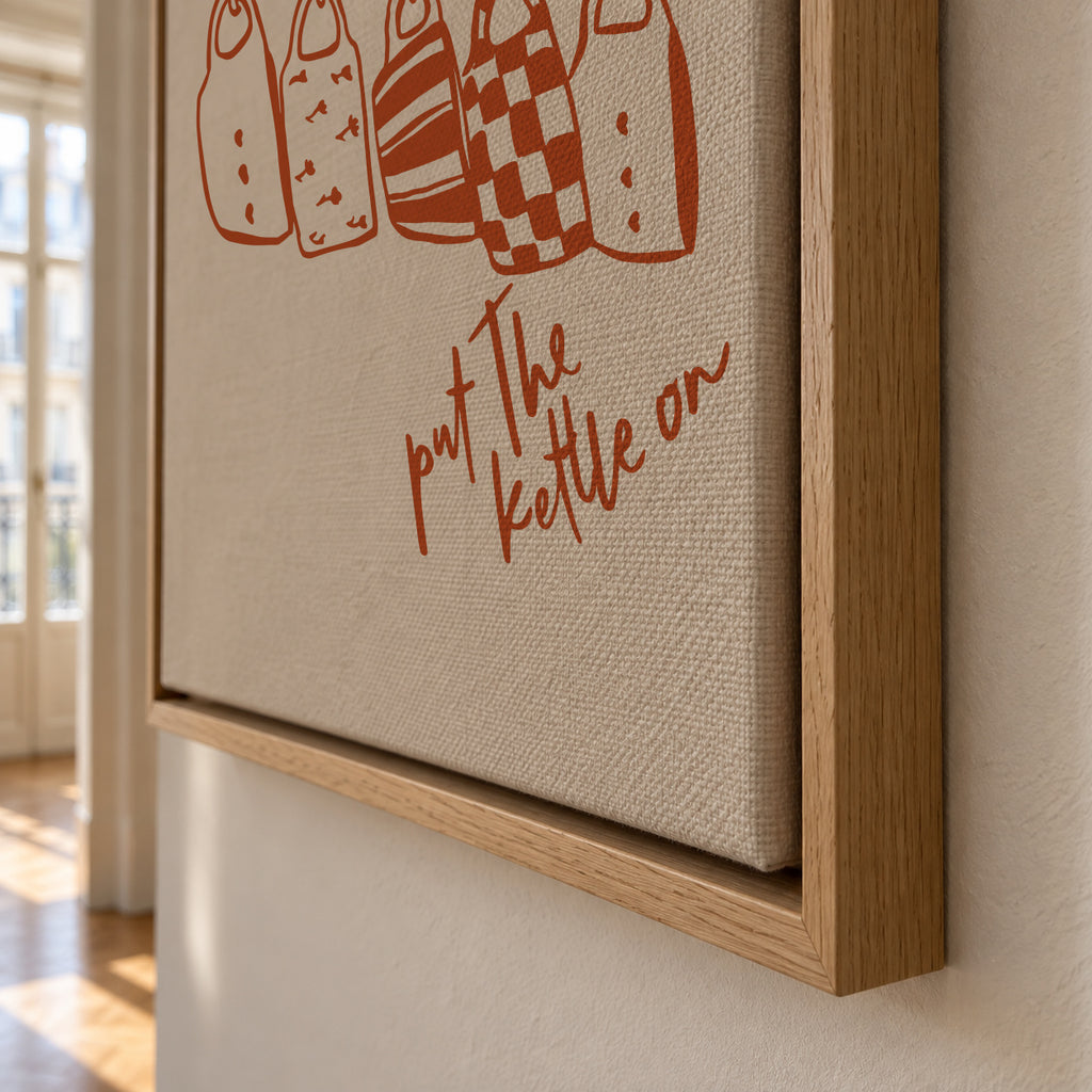 Life Simple simple pleasures - Put the kettle on - Framed canvas detail