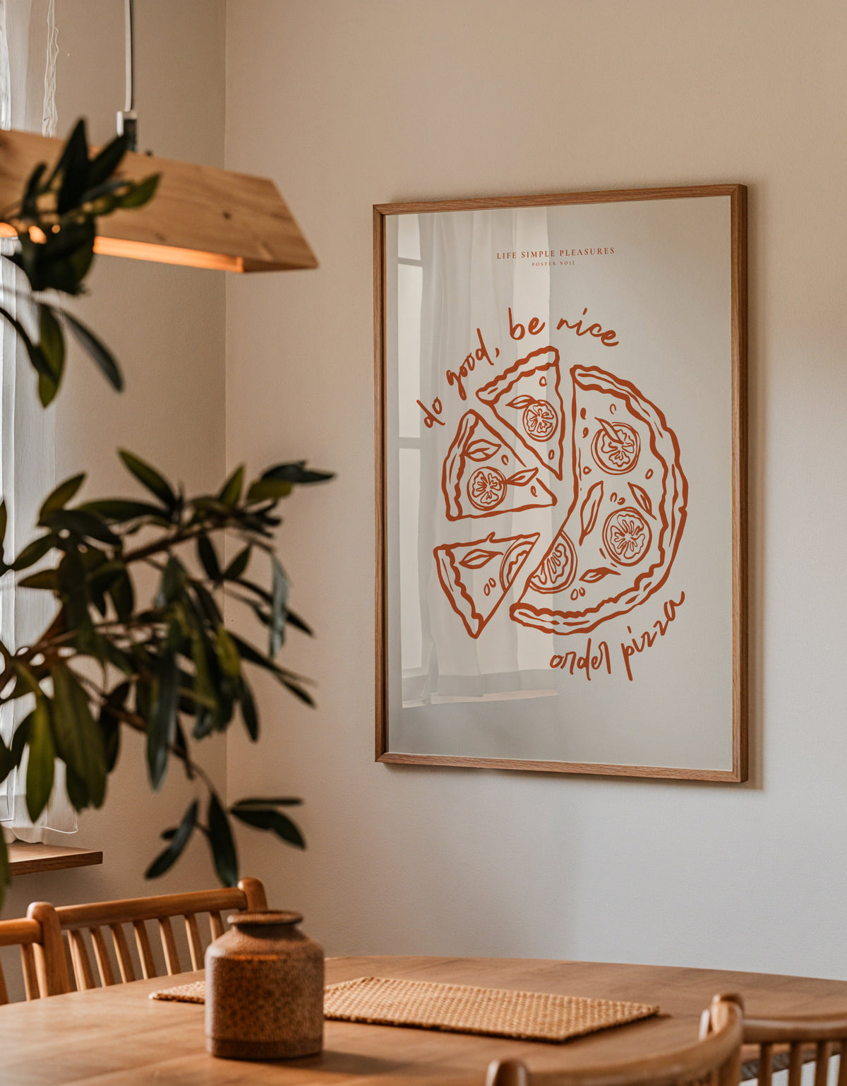 Life Simple simple pleasures - Pizza - Framed poster detail