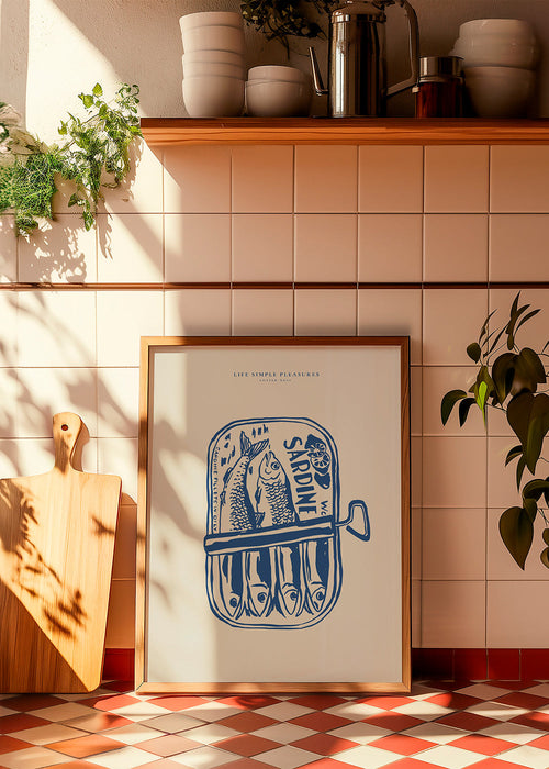 Keuken kunst Sardines in blik illustratie