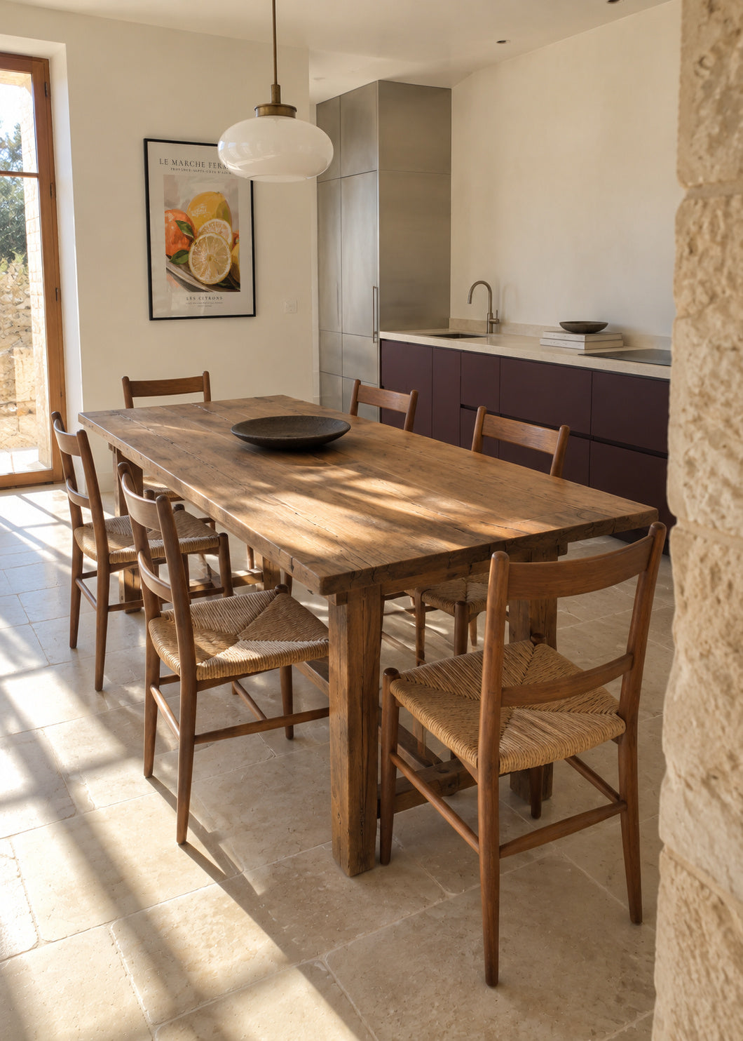 Le marche fermier - Les Citrons - Framed poster in an interior