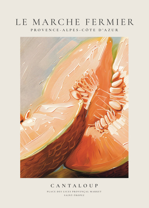 Keuken kunst: Cantaloupe markt illustratie
