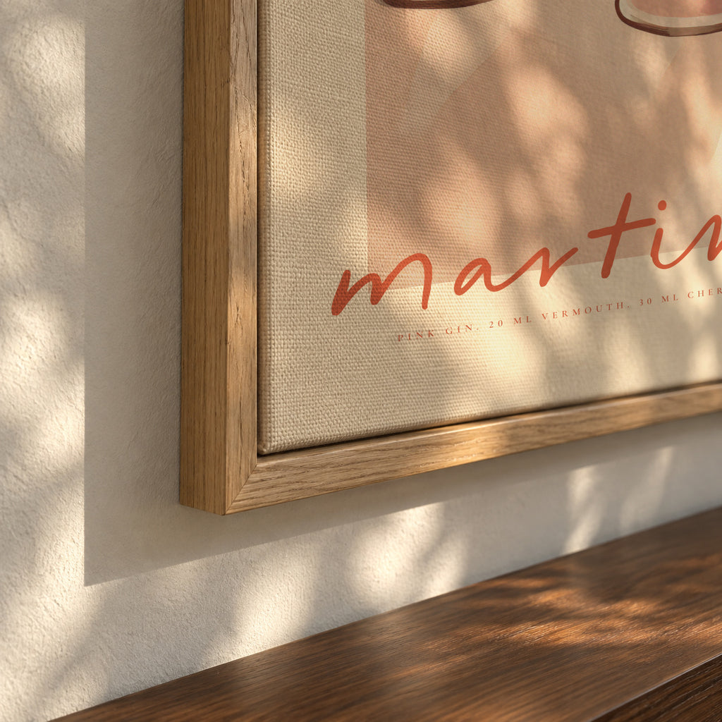Martini Rose - Framed canvas detail