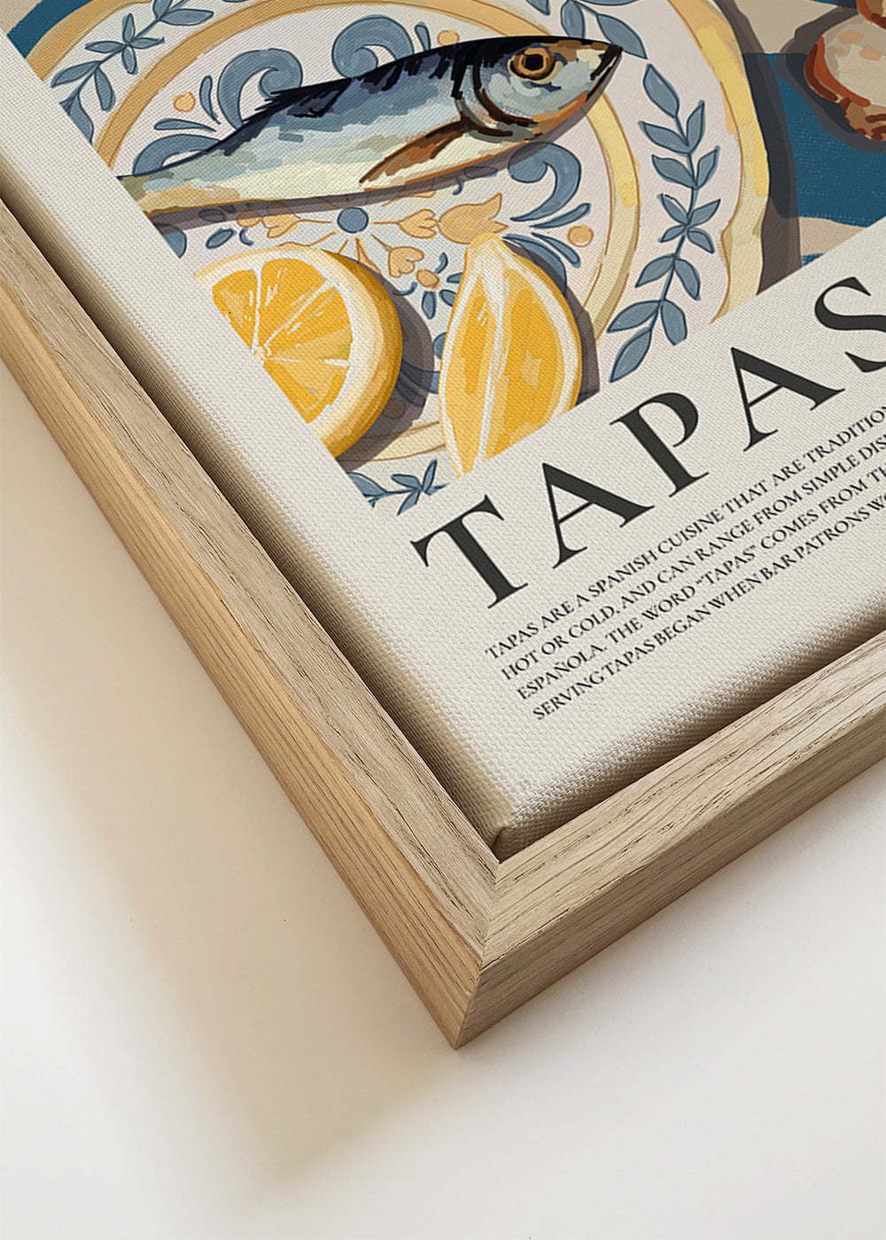 Keuken kunst: Spaanse tapas op blauwe doek