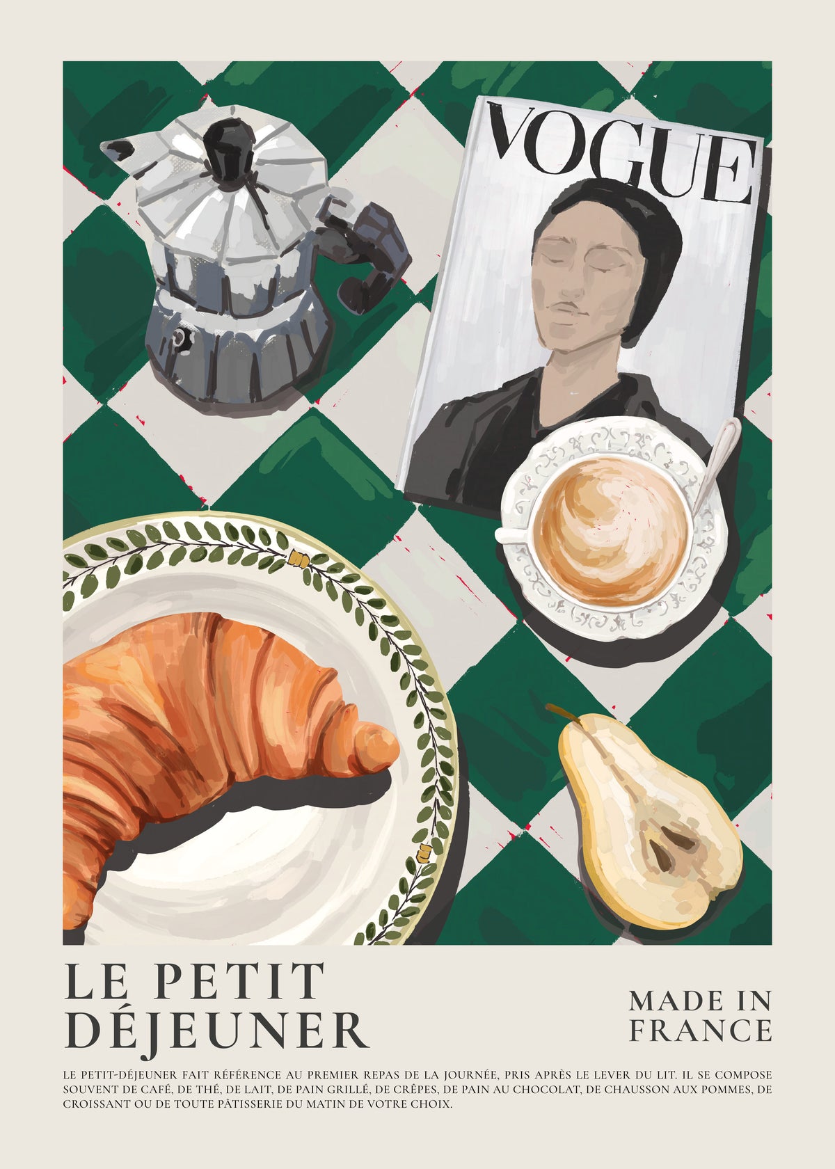 Le petit dejeuner , Made in France - Unframed art print