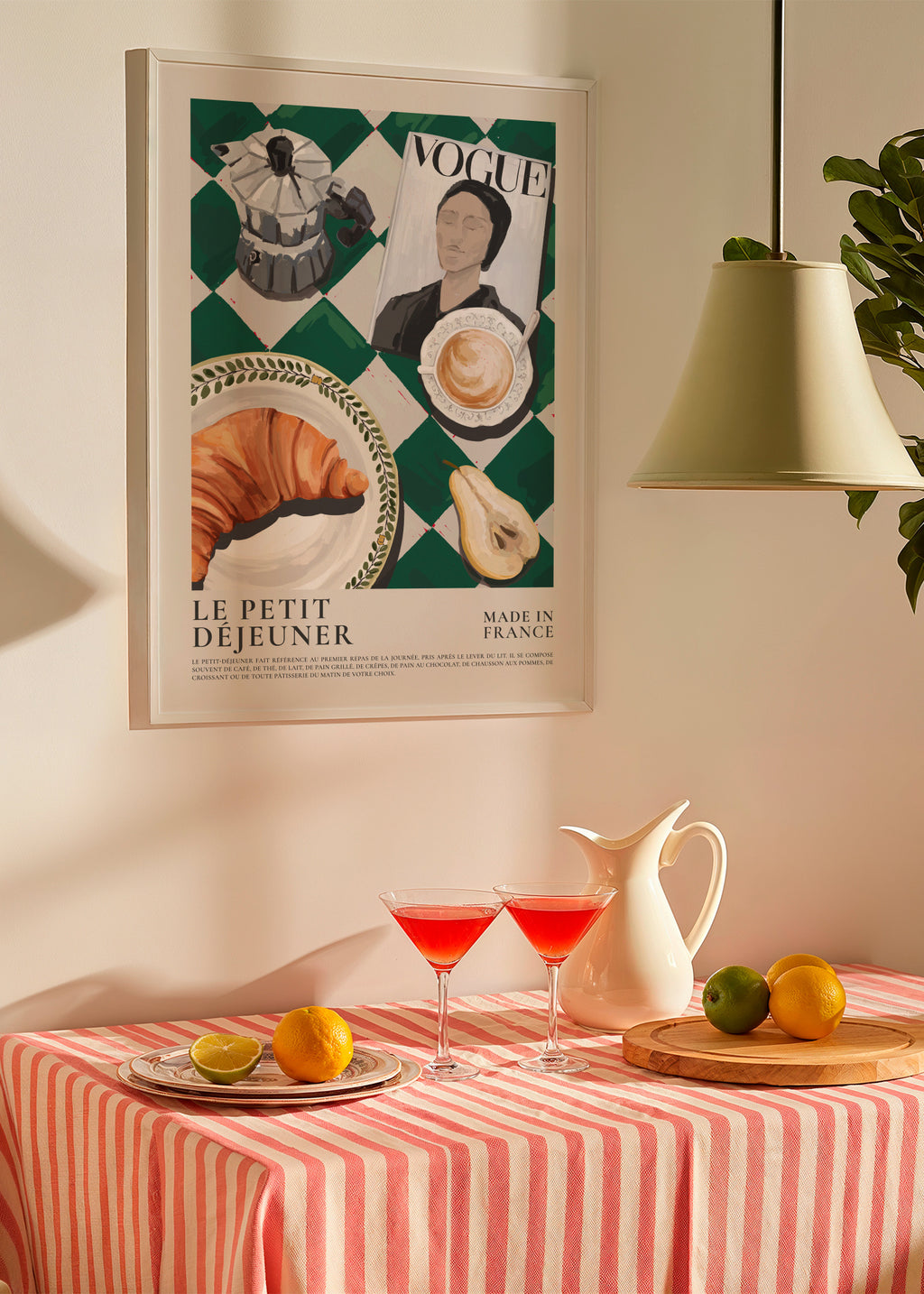 Le petit dejeuner , Made in France - Framed poster in an interior